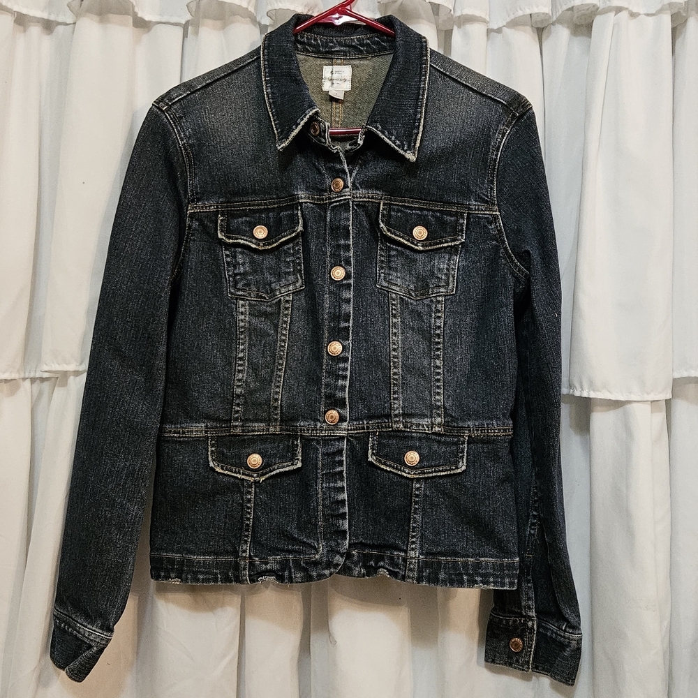 Old Navy Dark Blue Jean Jacket with Copper Buttons